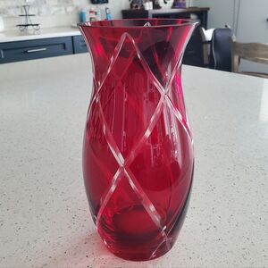 Cut to Clear RED Vase